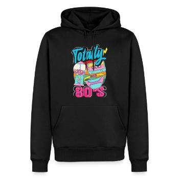 Retro Back to the 80s Vintage Design - Männer Premium Bio Hoodie - Schwarz - Vorne - Nico (187cm)