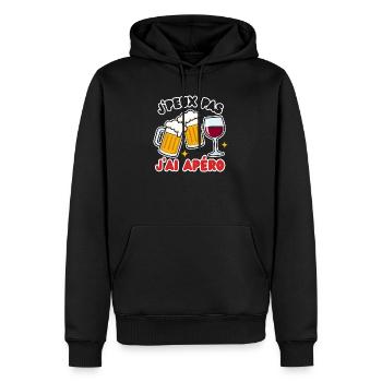 J'peux pas jai apéro - Sweat à capuche Premium bio Homme - noir - Devant - Nico (187cm)
