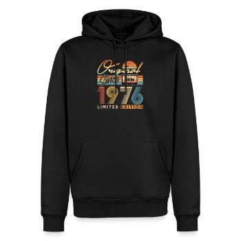 50e anniversaire, 50 ans - Sweat à capuche Premium bio Homme - noir - Devant - Nico (187cm)