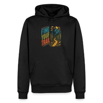 Montagnes - Trouvez votre sentier - Sweat à capuche Premium bio Homme - noir - Devant - Nico (187cm)