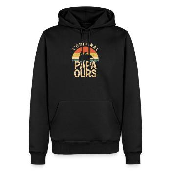 Original Papa Ours Pour Fete Des Peres - Männer Premium Bio Hoodie - Schwarz - Vorne - Nico (187cm)