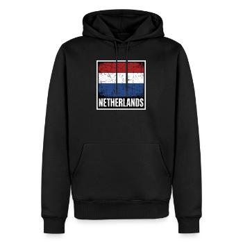 Dutch Flag | Vintage Made In The Netherlands Gift  - Sweat à capuche Premium bio Homme - noir - Devant - Nico (187cm)