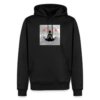 Mandala-Schmetterlings-Meditations-Silhouette - Männer Premium Bio Hoodie - Schwarz - Vorne - Nico (187cm)