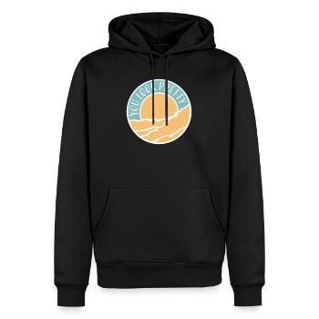 Tu as l’air assez drôle, complément Logo de l’amour de soi - Sweat à capuche Premium bio Homme - noir - Devant - Nico (187cm)