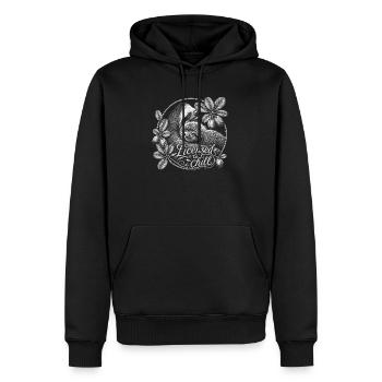 Faultier Mama & Baby – Licensed to Chill - Männer Premium Bio Hoodie - Schwarz - Vorne - Nico (187cm)
