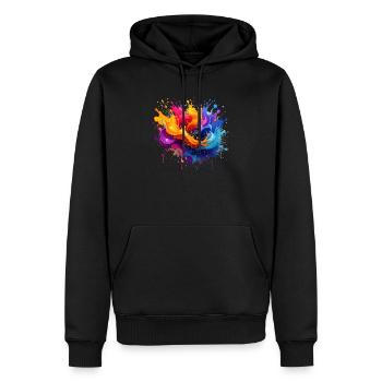 Colour explosion splashes - Men’s Premium Organic Hoodie - black - Front - Nico (187cm)