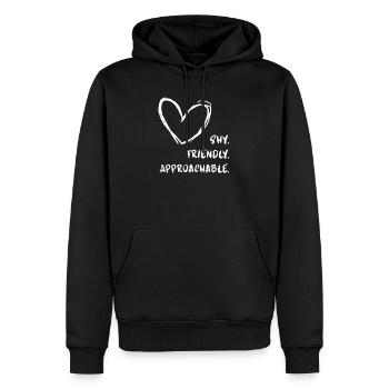 Flirting Introverts Shy Friendly Approachable - Men’s Premium Organic Hoodie - black - Front - Nico (187cm)