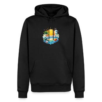 Sommerstrand & Palmen - Männer Premium Bio Hoodie - Schwarz - Vorne - Nico (187cm)