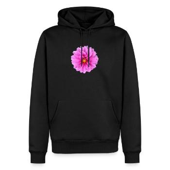 Vibrant_Pink_Dahlia_Flower_Wall_Art_Print - Sweat à capuche Premium bio Homme - noir - Devant - Nico (187cm)