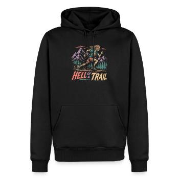 Course sur sentier - Un sacré sentier - Sweat à capuche Premium bio Homme - noir - Devant - Nico (187cm)