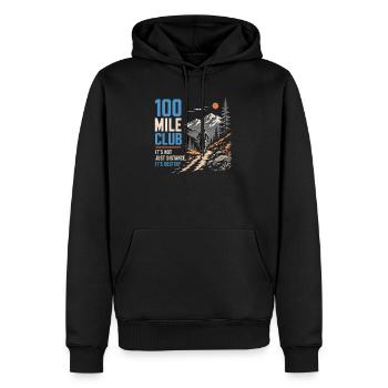 Trailrunning – 100-Meilen-Club - Männer Premium Bio Hoodie - Schwarz - Vorne - Nico (187cm)
