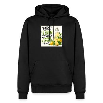 Zitronen  - Männer Premium Bio Hoodie - Schwarz - Vorne - Nico (187cm)