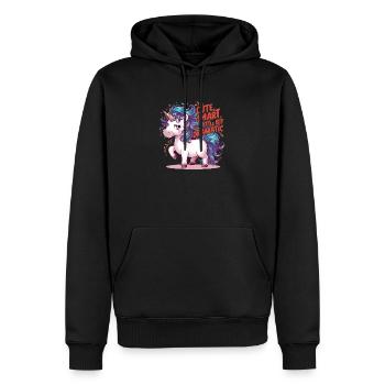 Unicorn - Cute smart and a little bit dramatic - Men’s Premium Organic Hoodie - black - Front - Nico (187cm)