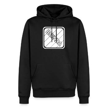 Geschenk für Belinda - Männer Premium Bio Hoodie - Schwarz - Vorne - Nico (187cm)