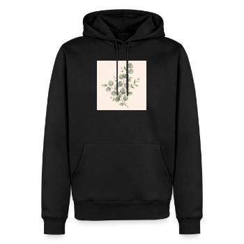 Moins de précipitation, plus de vie | Design vintage d’eucalyptus - Sweat à capuche Premium bio Homme - noir - Devant - Nico (187cm)