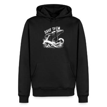 Conception de baleine - Sweat à capuche Premium bio Homme - noir - Devant - Nico (187cm)
