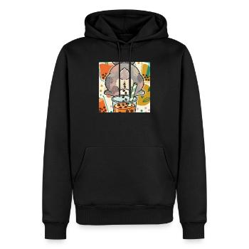 Bubble Tea Boba Drôle de Lapin mignon - Sweat à capuche Premium bio Homme - noir - Devant - Nico (187cm)