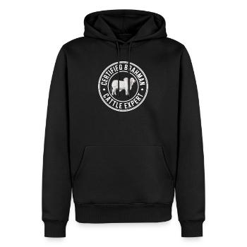 Don Brahman Expert Cattle Cows - Sweat à capuche Premium bio Homme - noir - Devant - Nico (187cm)