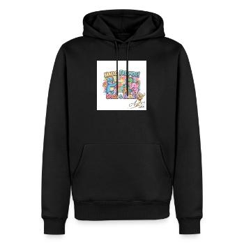 Hallo Freunde Spass und Farbe - Männer Premium Bio Hoodie - Schwarz - Vorne - Nico (187cm)