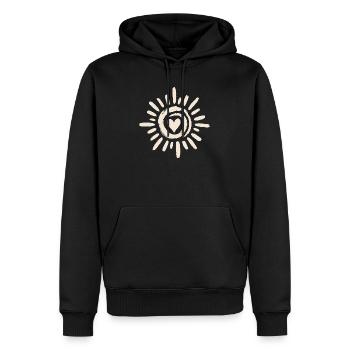 Cœur de soleil - Sweat à capuche Premium bio Homme - noir - Devant - Nico (187cm)