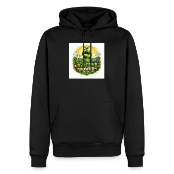 énergie verte - Sweat à capuche Premium bio Homme - noir - Devant - Nico (187cm)