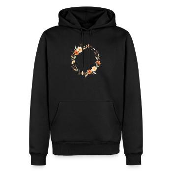Boho Floral Wreath Personalizable - Men’s Premium Organic Hoodie - black - Front - Nico (187cm)