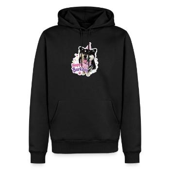 Joyeux Barkday Lapphund finlandais - Sweat à capuche Premium bio Homme - noir - Devant - Nico (187cm)