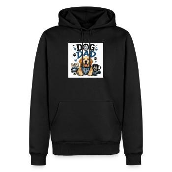 Hundevater Design Pfotenliebe Stil - Männer Premium Bio Hoodie - Schwarz - Vorne - Nico (187cm)