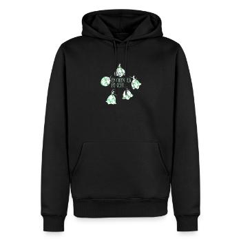 Forêt enchantée – Muguet-de-Vallée dansante - Sweat à capuche Premium bio Homme - noir - Devant - Nico (187cm)