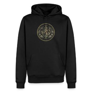 Spätviktorianische Londoner Hutrose - Männer Premium Bio Hoodie - Schwarz - Vorne - Nico (187cm)