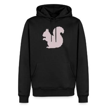 Pink Squirrel Silhouette - Men’s Premium Organic Hoodie - black - Front - Nico (187cm)