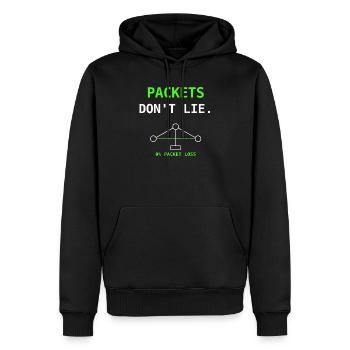 Packets Don't Lie Network IT Humor Gift - Men’s Premium Organic Hoodie - black - Front - Nico (187cm)