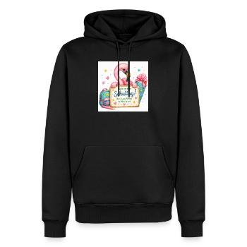 Flamingo Schulstart Abenteuer - Männer Premium Bio Hoodie - Schwarz - Vorne - Nico (187cm)