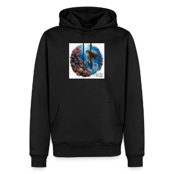 Unterwasser-Meerjungfrau im Riff - Männer Premium Bio Hoodie - Schwarz - Vorne - Nico (187cm)