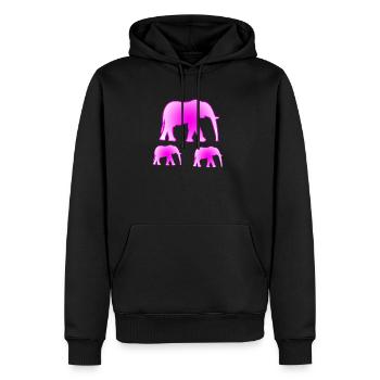 Elefanten - Männer Premium Bio Hoodie - Schwarz - Vorne - Nico (187cm)