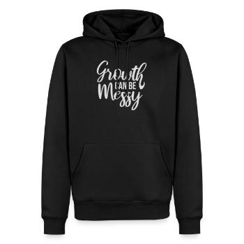 La croissance peut être compliquée Logo de citation de développement personnel - Sweat à capuche Premium bio Homme - noir - Devant - Nico (187cm)