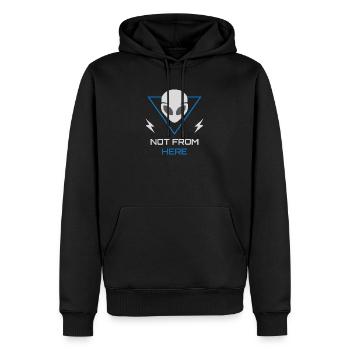 Alien UFO Sci-Fi Outsider - Männer Premium Bio Hoodie - Schwarz - Vorne - Nico (187cm)