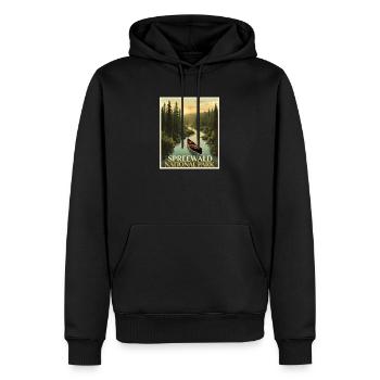 Spreewald Vintage Poster | Brandenburg - Männer Premium Bio Hoodie - Schwarz - Vorne - Nico (187cm)