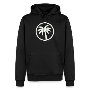 Palmen Silhouette Tropen Emblem - Männer Premium Bio Hoodie - Schwarz - Vorne - Nico (187cm)