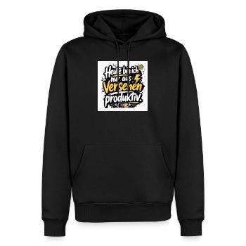 Heute bin ich nur aus Versehen produktiv. - Männer Premium Bio Hoodie - Schwarz - Vorne - Nico (187cm)