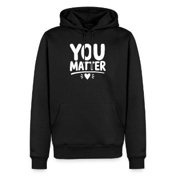 You Matter – Ermutigendes Mental Health Statement - Männer Premium Bio Hoodie - Schwarz - Vorne - Nico (187cm)