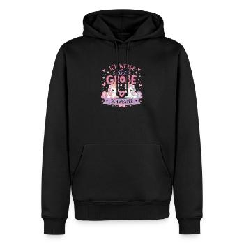 Ich werde eine Große Schwester – Einhorn Duo - Männer Premium Bio Hoodie - Schwarz - Vorne - Nico (187cm)