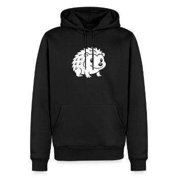 Hedgehog Silhouette Autumn Animal Motif - Men’s Premium Organic Hoodie - black - Front - Nico (187cm)