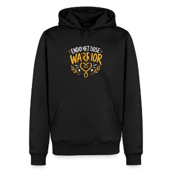sensibilisation endométriose - Sweat à capuche Premium bio Homme - noir - Devant - Nico (187cm)