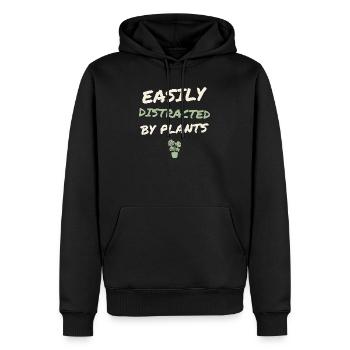 Facilement distrait par les plantes - Sweat à capuche Premium bio Homme - noir - Devant - Nico (187cm)