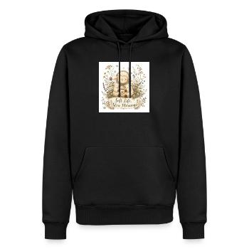 Agneau tendre avec café du matin - Sweat à capuche Premium bio Homme - noir - Devant - Nico (187cm)