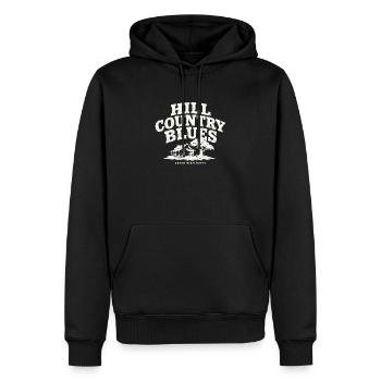 Blues de la région de colline du nord du Mississippi - Sweat à capuche Premium bio Homme - noir - Devant - Nico (187cm)