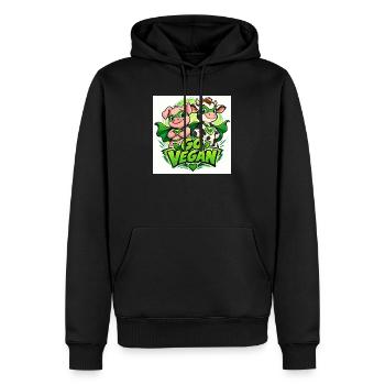 Go vegan superhelden - Männer Premium Bio Hoodie - Schwarz - Vorne - Nico (187cm)