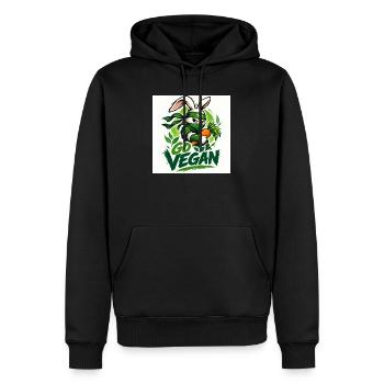 Devenez végétalien - Sweat à capuche Premium bio Homme - noir - Devant - Nico (187cm)
