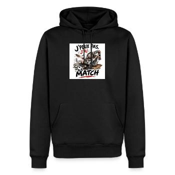 J'peux pas j'ai match - Sweat à capuche Premium bio Homme - noir - Devant - Nico (187cm)